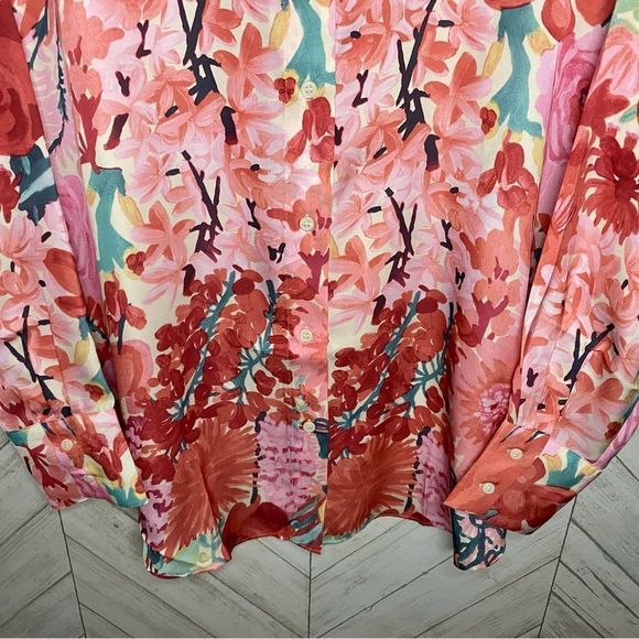 H&M floral button down shirt blouse - Picture 4 of 8